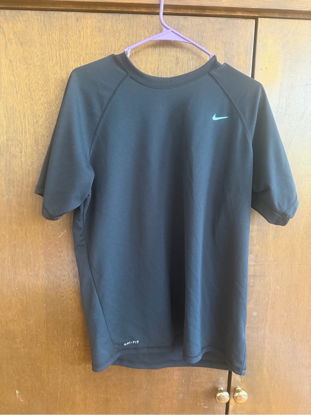 Nike Black Short Sleeve Dri-FIT Tee with white Swoosh